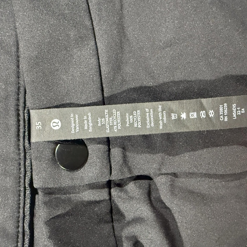 Lululemon Pants Mens 35x28 Black Stretch Chino Golf Casual Travel Office - Picture 2 of 7